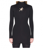 Black Longsleeve Cut-Out Star Mini Dress