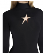 Black Longsleeve Cut-Out Star Mini Dress