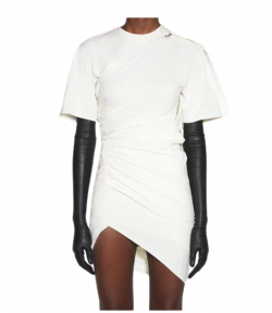 Bone Assymetric Robe Dress
