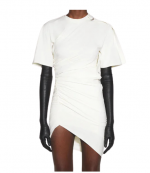 Bone Assymetric Robe Dress