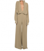 Khaki Hooded Super Oversized Bf Nk Shirt Bodysuit