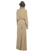 Khaki Hooded Super Oversized Bf Nk Shirt Bodysuit