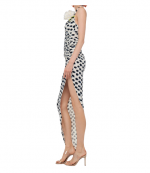 White Cayla Side Drape Gown