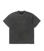 Vintage Grey Embroidered Serif Logo T-Shirt