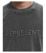 Vintage Grey Embroidered Serif Logo T-Shirt