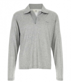 Heather Grey Polo Long Sleeve
