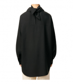 Black Bandana Blouse Light Wool Twill