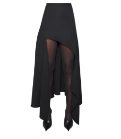 Black Long Panels Skirt