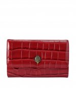 Red Croc Print/Leather Kensington Chain Wallet