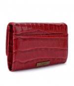 Red Croc Print/Leather Kensington Chain Wallet