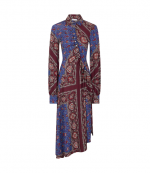 Purple Bandana Paisley Scarf Bi Robe Long Dress