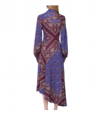 Purple Bandana Paisley Scarf Bi Robe Long Dress