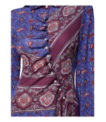 Purple Bandana Paisley Scarf Bi Robe Long Dress