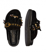 Black Suede Mayfair Fringe Mule