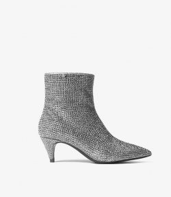 MICHAEL MICHAEL KORS BLK/SLIVER KITTEN BOOTIE GLITTER CHAIN
