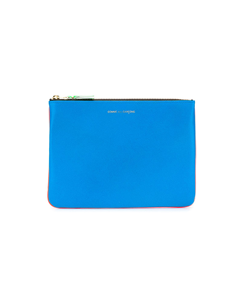 Super Fluo Blue & Orange Leather Wallet