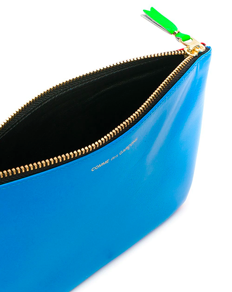 Super Fluo Blue & Orange Leather Wallet
