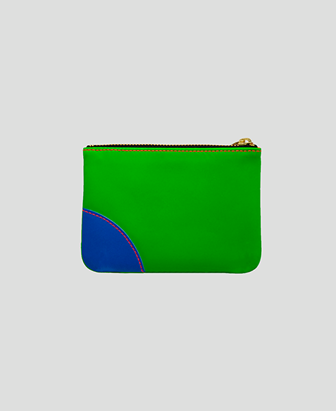 Super Fluo Orange & Green Leather Wallet