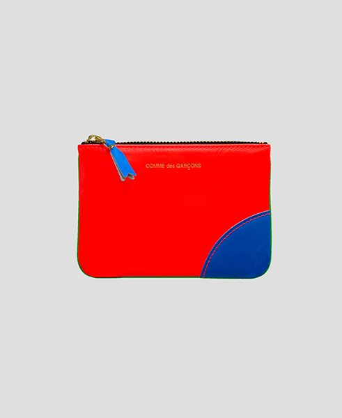 Super Fluo Orange & Green Leather Wallet