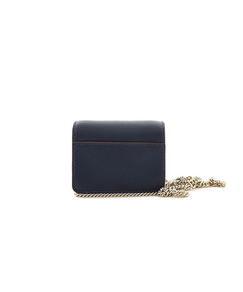 Elissa Navy Leather Small Crossbody