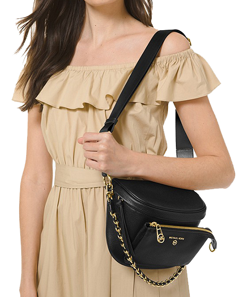 Slater Black Leather Sling Pack