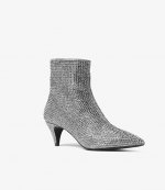 MICHAEL MICHAEL KORS BLK/SLIVER KITTEN BOOTIE GLITTER CHAIN