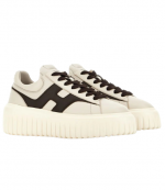 Cream/Brown H-Stripes Allacciato H Spezzata
