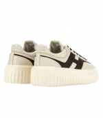 Cream/Brown H-Stripes Allacciato H Spezzata