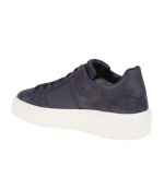 Suede Navy Blue H-Stripes Allacciato Banda