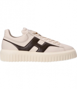 Cream/Brown H-Stripes Allacciato H Spezzata