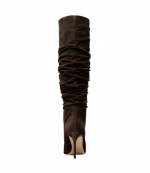Chocolate Suede Leather Dawn Heeled Boot
