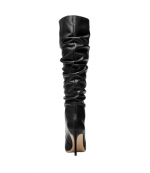 Black Leather Dawn Heeled Boot