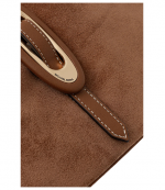 Brown Suede Leather Cornelia Md Buckle Hobo Shoulder Bag