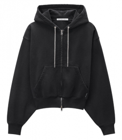 Zip Up Black Hoodie 192722645611W/ Rhinstones