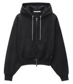 Zip Up Black Hoodie 192722645611W/ Rhinstones