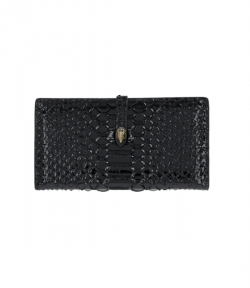 Black Kensington Snake Print Soft Wallet