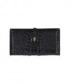 Black Kensington Snake Print Soft Wallet