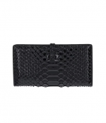 Black Kensington Snake Print Soft Wallet
