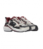 White/Black/Maroon Storm Runner Distressed Sneaker