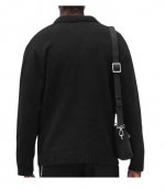 Jet Black R Logo Knitted Polo