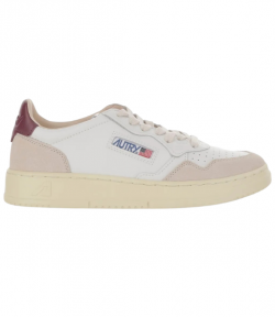 White/Burgundy Medalist Low Man Leather/Suede