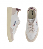 White/Burgundy Medalist Low Man Leather/Suede