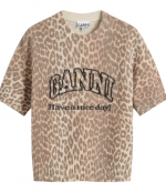 Graphic Wool Mix Printed Leopard T-Shirt