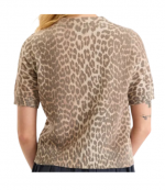 Graphic Wool Mix Printed Leopard T-Shirt