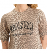 Graphic Wool Mix Printed Leopard T-Shirt