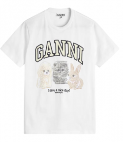 Basic Cotton Jersey Animals Relaxed T-Shirt