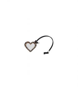 Leopard Print Ganni Bou Heart Mirror Keyring