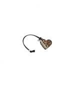 Leopard Print Ganni Bou Heart Mirror Keyring