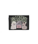 Black Ganni Bou card Holder With Flap Animals