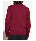 Cherry Cardigan With Black Adc Merino Wool Knit